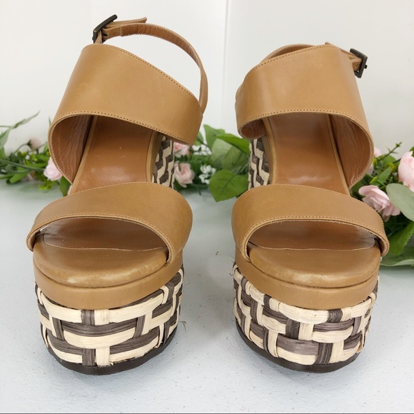 Aquatalia cognac wedge sandal size 8.5 (Stant)
